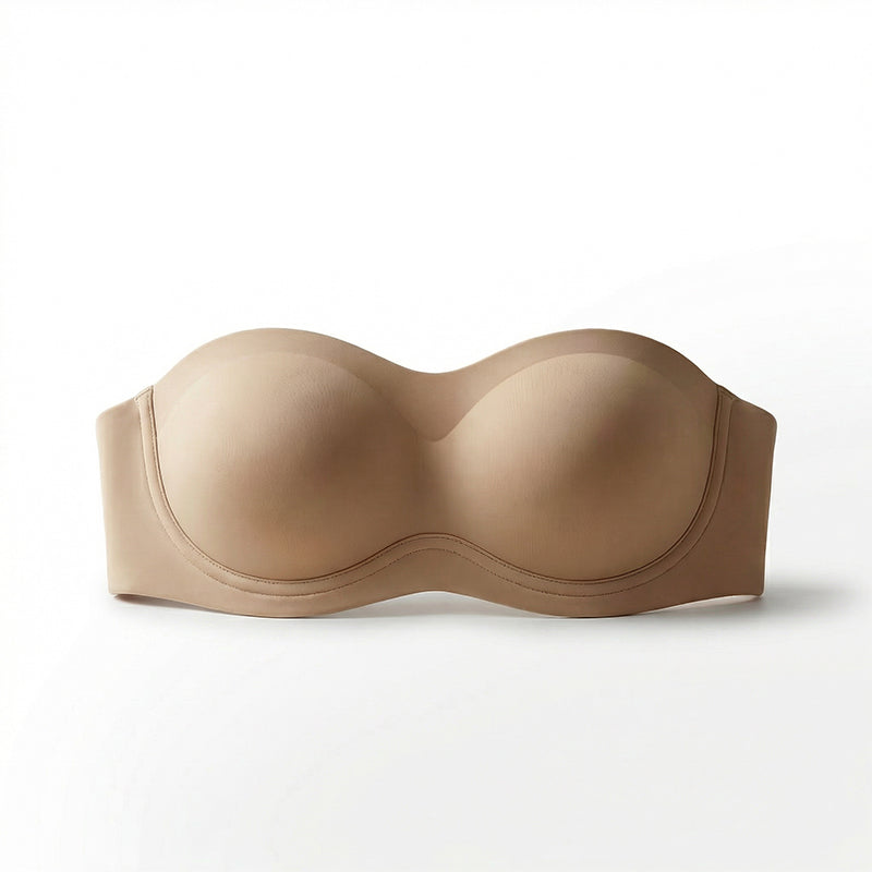 💞💞Womens Strapless Bras Push Up Bandeau Bra Non Slip Wireless Supportive Padded Bras Seamless Comfortable Tube Jelly Bra