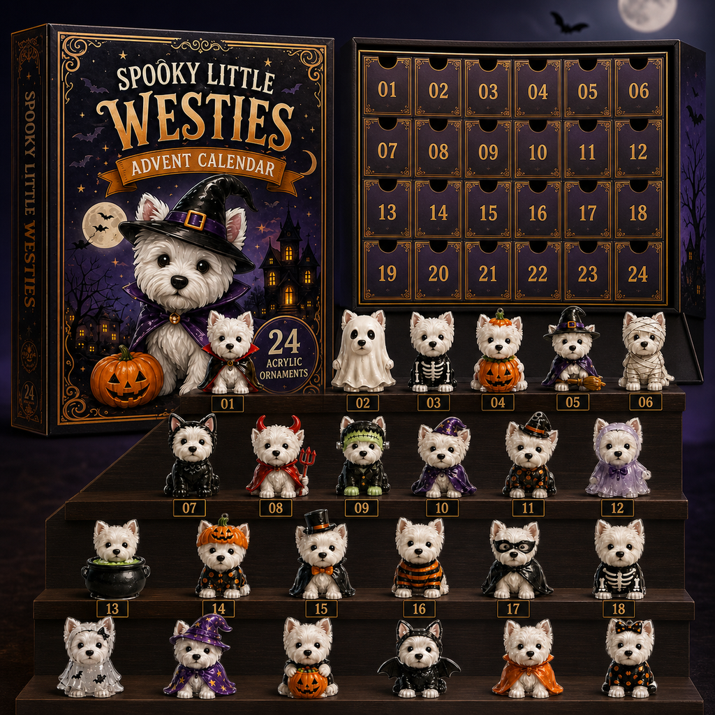 HALLOWEEN KICKOFF 49% OFF - Spooky Little Westies Advent Calendar 2026 - 24-Day Festive Countdown - Gift For West Highland Terrier Lovers