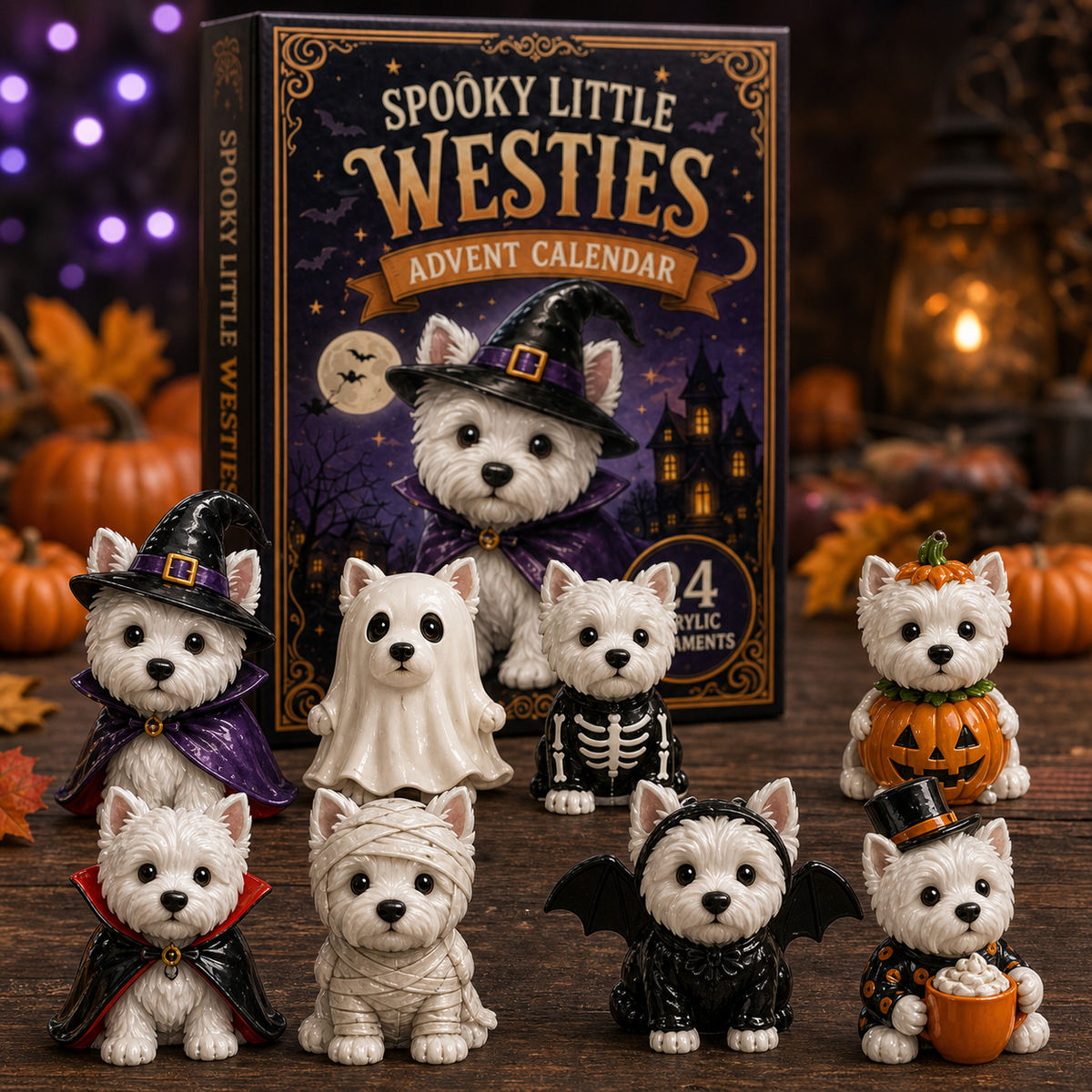 HALLOWEEN KICKOFF 49% OFF - Spooky Little Westies Advent Calendar 2026 - 24-Day Festive Countdown - Gift For West Highland Terrier Lovers