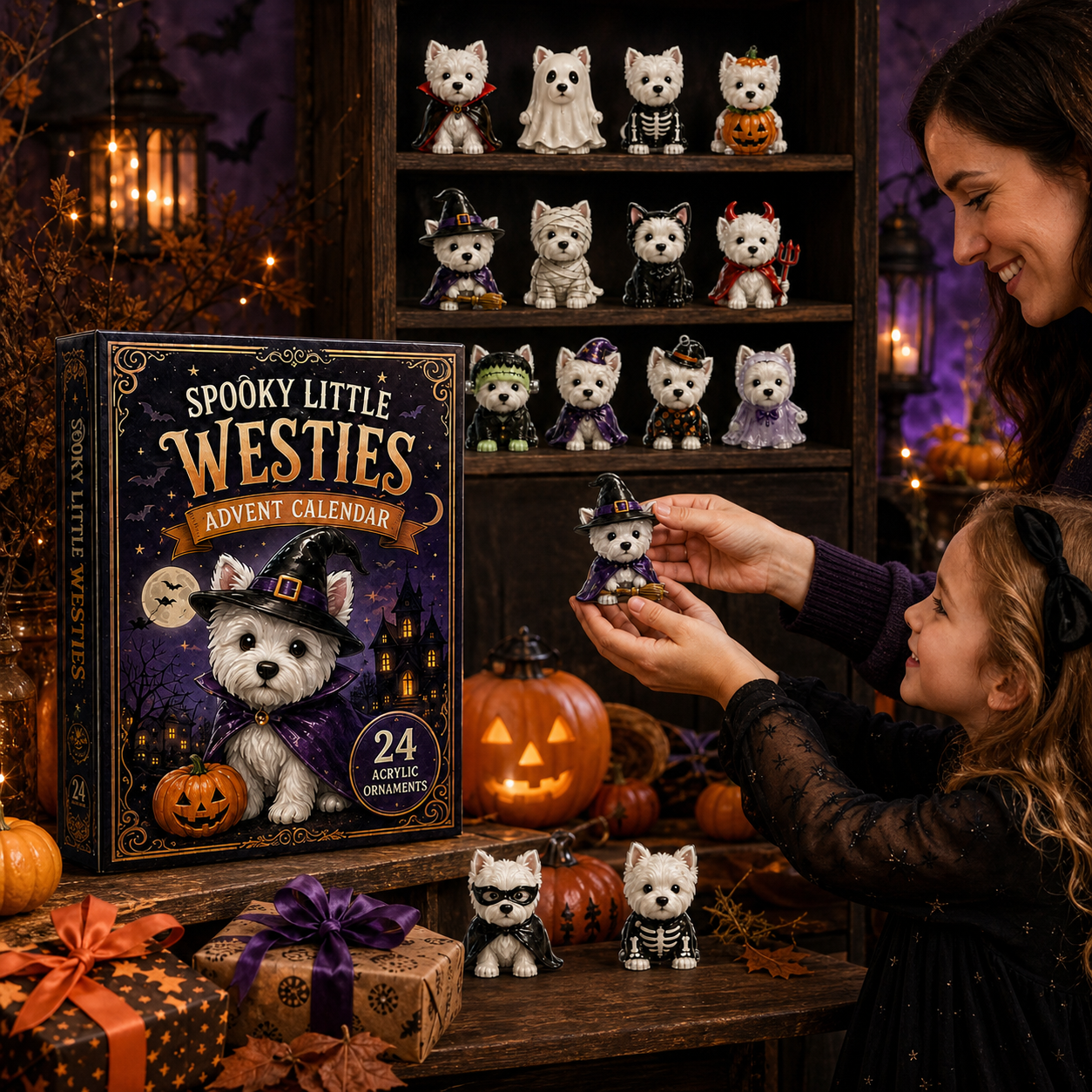 HALLOWEEN KICKOFF 49% OFF - Spooky Little Westies Advent Calendar 2026 - 24-Day Festive Countdown - Gift For West Highland Terrier Lovers